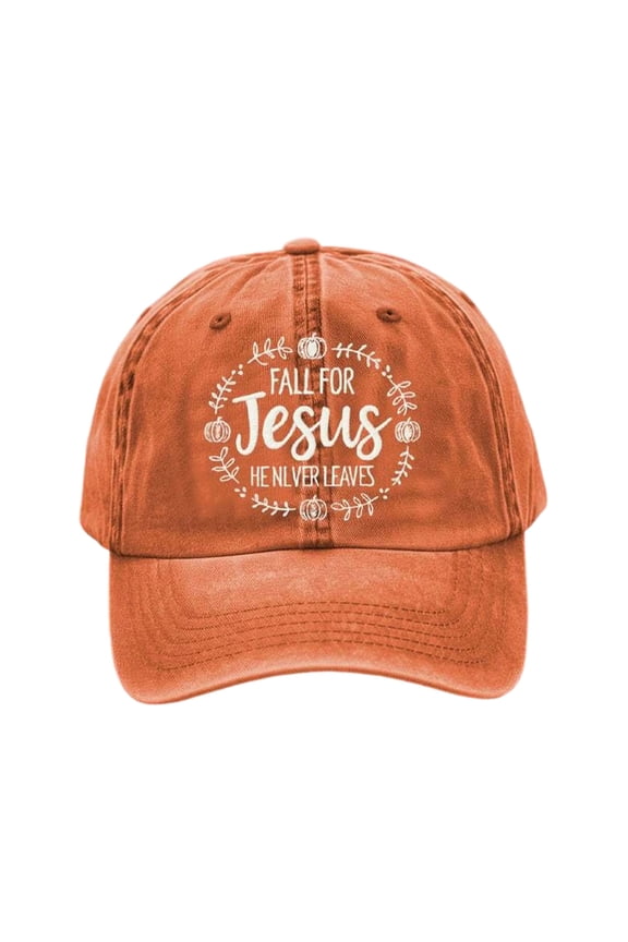 Christian Hats for Men Women Jesus Baseball Caps Faith Religious Gifts for Pastor Thanksgiving Christmas （Orange）