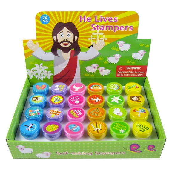 Christian He Lives Stampers for Christmas, Holiday, Church Party Favors