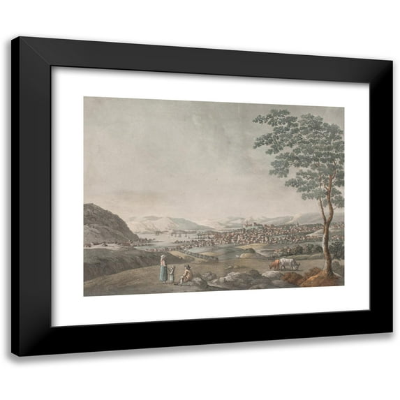 Christian Heinrich Grosch 14x12 Black Modern Framed Museum Art Print Titled - Christiania, from Toyen (1762 - 1800)