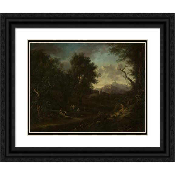 Christian Hilfgott Brand 18x15 Black Ornate Wood Framed Double Matted Museum Art Print Titled - Landscape