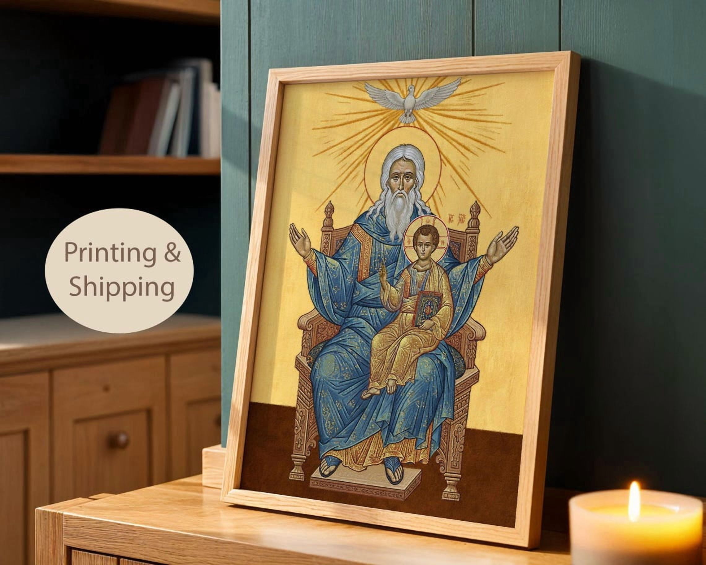 Christian Holy Trinity Icon God The Father And Son Poster , Poster ...
