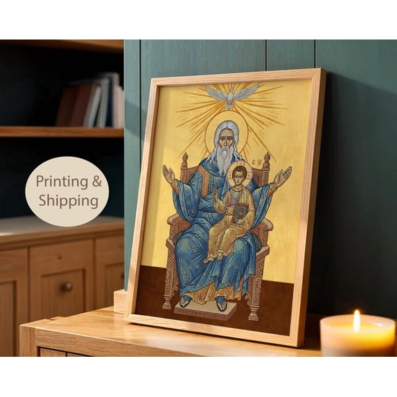 Christian Holy Trinity Icon God The Father And Son Poster , Poster ...