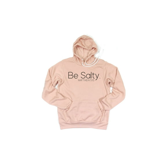 Christian Hoodie, Be Salty, Unisex Hoodie, Jesus Hoodie, Gift For Her, Be Salty Hoodie, Funny Hoodies, Gift For Him, Christian Shirt, Funny, Peach (Black Text), SMALL