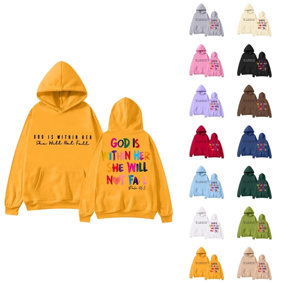 Christian Hoodie for Women 2025 Long Sleeve Cute Y2K Jesus Hoodies with Pocket Hooded Sweatshirt Hoodie Women Pullover