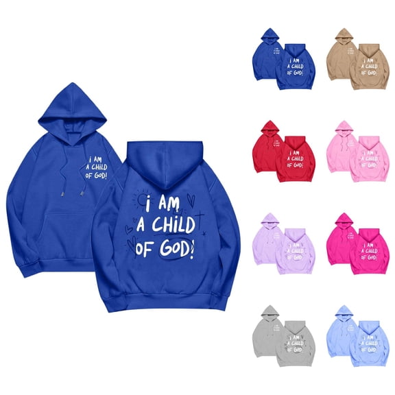 Christian Hoodie for Women 2025 Long Sleeve Y2K Graphic Christian Hooded Sweatshirt with Pockets Pullover Top