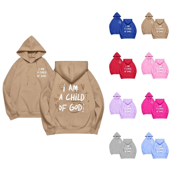 Christian Hoodie for Women 2025 Long Sleeve Y2K Graphic Christian Hooded Sweatshirt with Pockets Pullover Top