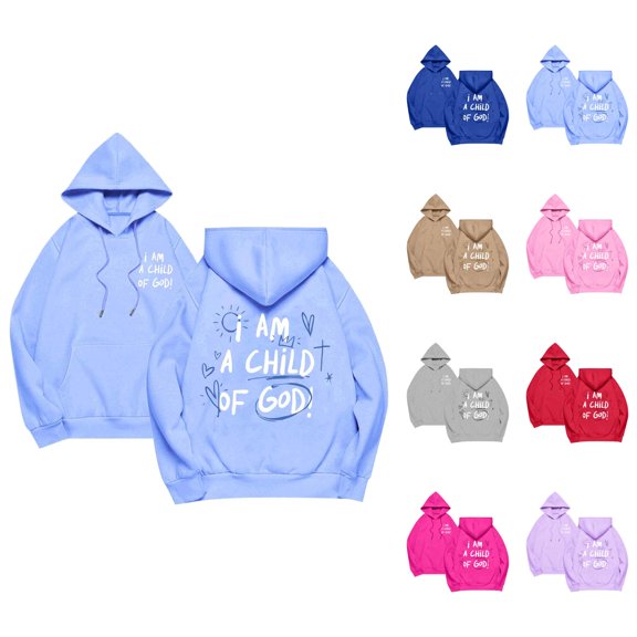 Christian Hoodie for Women 2026 Fall Winter Long Sleeve Bible Verse Casual Cute Hoodie Sweatshirt with Pockets Pullover Tops