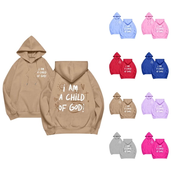 Christian Hoodie for Women 2026 Fall Winter Long Sleeve Cute Casual Bible Verse Hoodie Sweatshirt Pullover Tops with Pockets