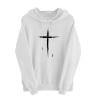 thumbnail image 1 of Christian Hoodies Women Cross Graphic Drawstring Long Sleeve Pullover Comfortable Casual Sweatshirt with Pockets, 1 of 4
