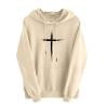 thumbnail image 1 of Christian Hoodies Women Cross Graphic Drawstring Long Sleeve Pullover Comfortable Casual Sweatshirt with Pockets, 1 of 4