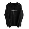 Christian Hoodies Women Cross Graphic Drawstring Long Sleeve Pullover Comfortable Casual Sweatshirt with Pockets