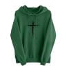 thumbnail image 1 of Christian Hoodies Women Cross Graphic Drawstring Long Sleeve Pullover Comfortable Casual Sweatshirt with Pockets, 1 of 4