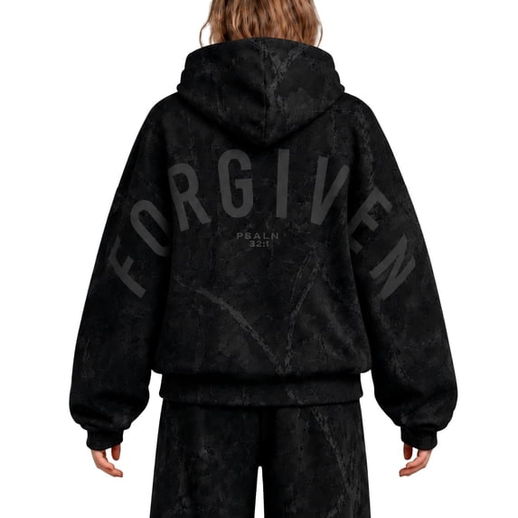Christian Hoodies for Women Men Maple Leaf Print Forgiven Hoodie, Jesus Hoodies for Women Men Graphic Casual Hooded Sweatshirts Long Sleeve Pullover Hoodies
