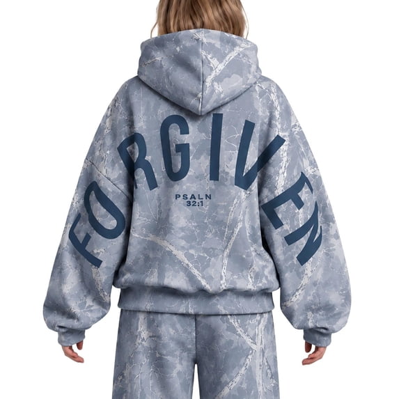 Christian Hoodies for Women Men Maple Leaf Print Forgiven Hoodie | Jesus Hoodies for Women Men Graphic Casual Hooded Sweatshirts Long Sleeve Pullover Hoodies