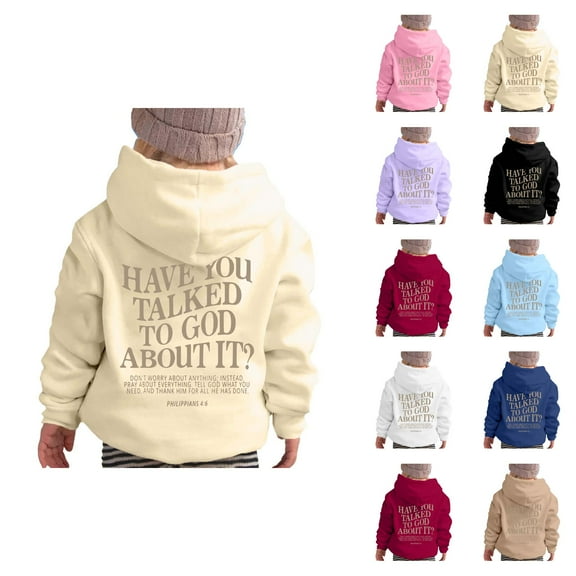 Christian Hoodies for Girls Have You Talked To God About It Cute Graphic Hooded Sweatshirt with Pockets Pullover Tops