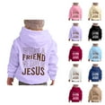 thumbnail image 1 of Christian Hoodies for Girls What A Friend We Have In Jesus Cute Graphic Hooded Sweatshirt with Pockets Pullover Tops, 1 of 7