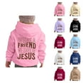thumbnail image 1 of Christian Hoodies for Girls What A Friend We Have In Jesus Cute Graphic Hooded Sweatshirt with Pockets Pullover Tops, 1 of 7