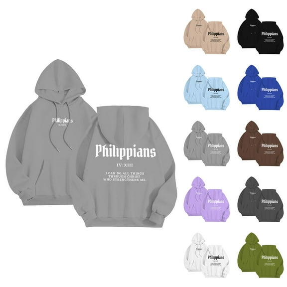 Christian Hoodies for Men 2025 Bible Verse Graphic Hoodie with Pockets Hooded Sweatshirt Pullover Tops