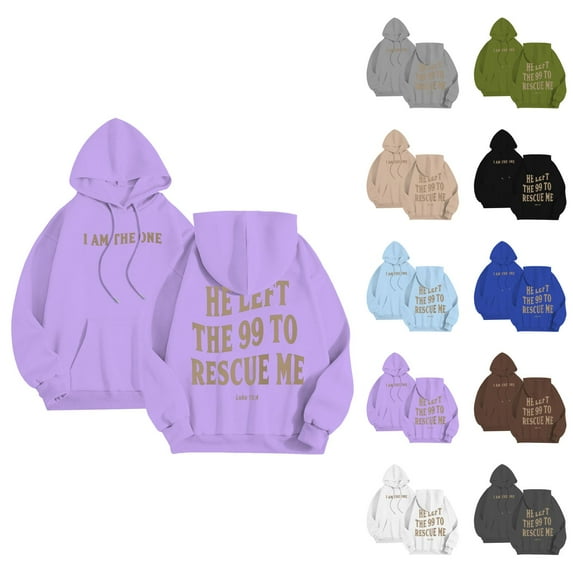 Christian Hoodies for Men 2025 I Am The One He Left The 99 To Rescue Me Hoodie Hooded Sweatshirt with Pockets Pullover