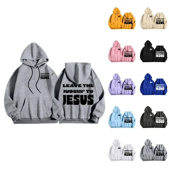 Christian Hoodies for Men 2025 Leave The Judgin To Jesus Hoodie with Pockets Hooded Sweatshirt Pullover Tops