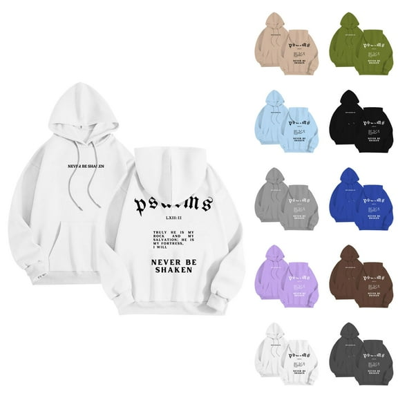 Christian Hoodies for Men 2025 Long Sleeve Bible Verse Graphic Hoodie with Pockets Hooded Sweatshirt Pullover Tops