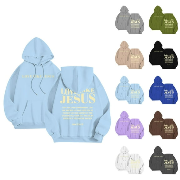 Christian Hoodies for Men 2025 Love Like Jesus Hoodie Long Sleeve Hooded Sweatshirt with Pockets Pullover Mens Hoodies