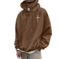 thumbnail image 1 of Christian Hoodies for Men Inspirational Religious Faith Cross Long Sleeve Sweatshirts with Pocket Vintage Trendy Casual Loose Hooded Tops, 1 of 4