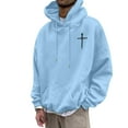 thumbnail image 1 of Christian Hoodies for Men Inspirational Religious Faith Cross Long Sleeve Sweatshirts with Pocket Vintage Trendy Casual Loose Hooded Tops, 1 of 5