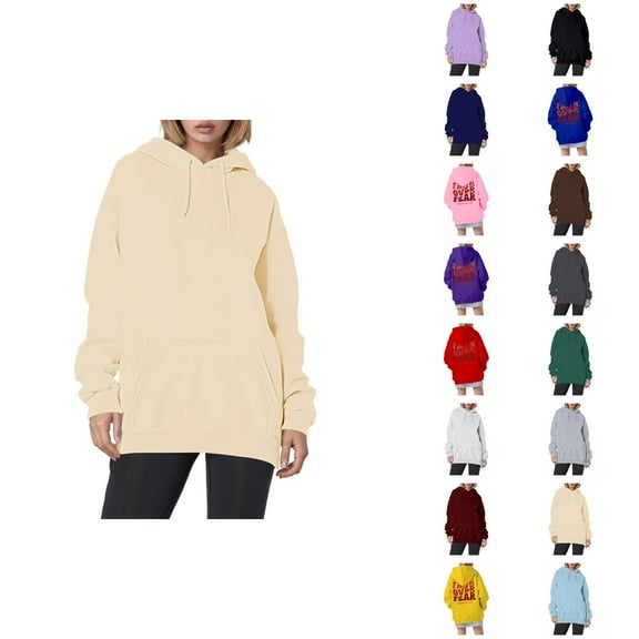 Christian Hoodies for Women 2025 Faith Over Fear Hoodie Graphic Hoodie with Pockets Hooded Sweatshirt Women Pullover