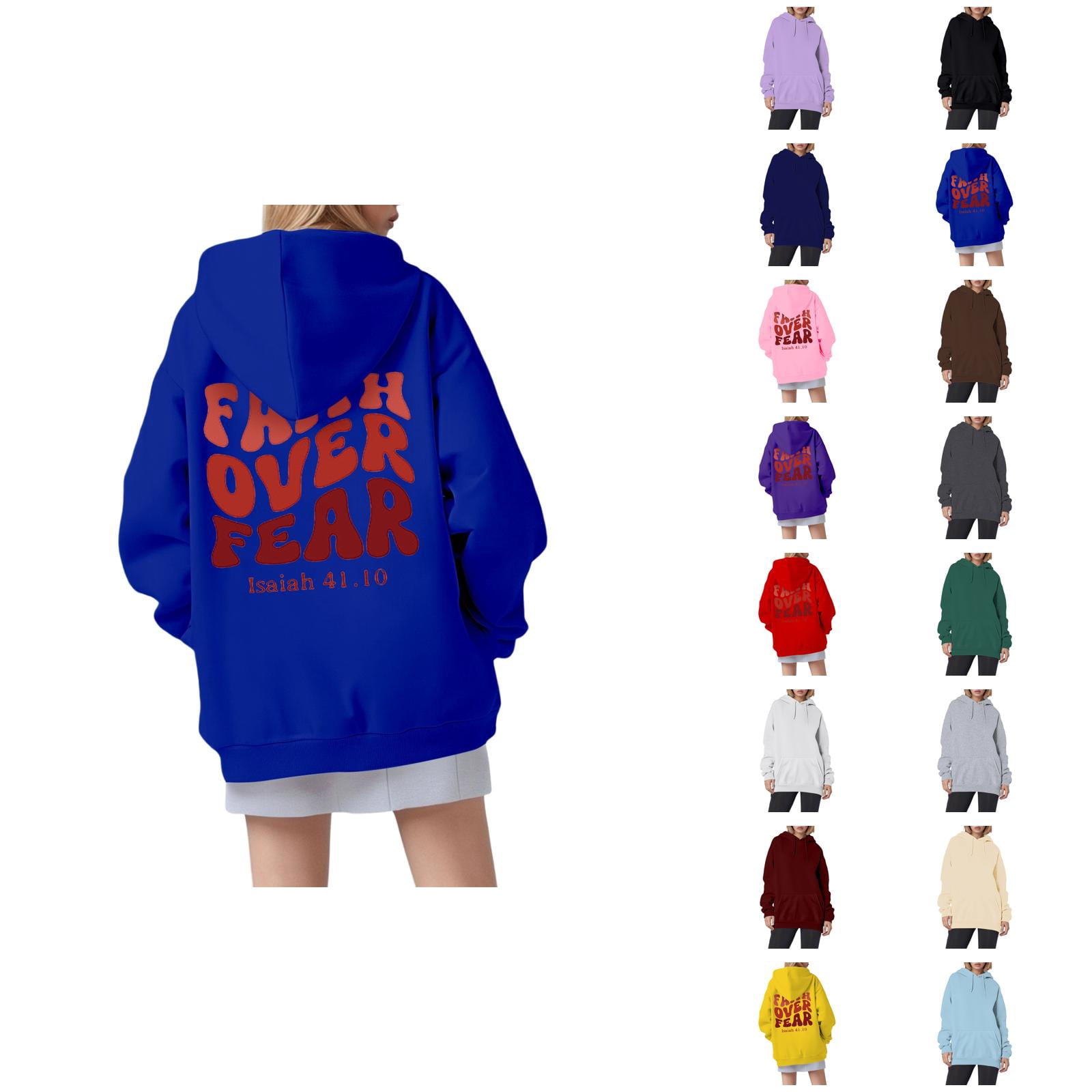 Zerogravitee Faith Over Fear Hoodie - Adult Unisex Pullover, 50/50 Cotton Polyester, Double Lined Hood