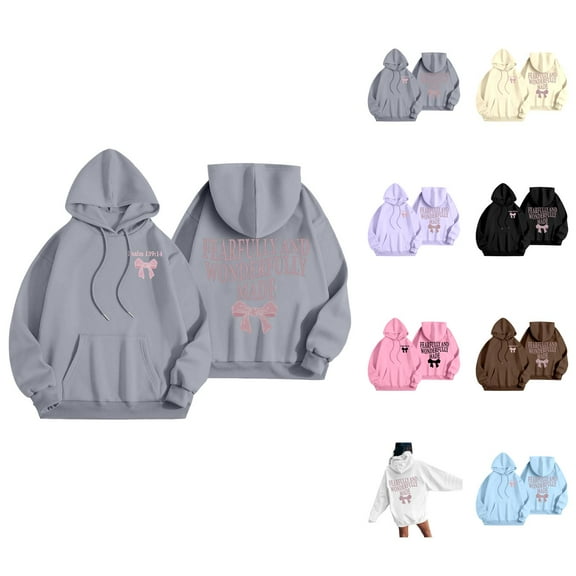 Christian Hoodies for Women 2025 Fearfully And Wonderfully Made Bible Verse Hoodie Hooded Sweatshirt Pullover Tops