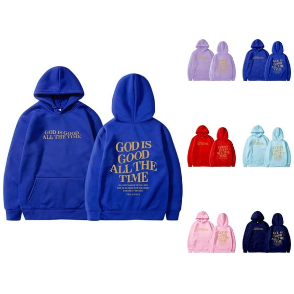 Christian Hoodies for Women 2025 God Is Good All The Time Hoodie with Pockets Hooded Sweatshirt Pullover Tops