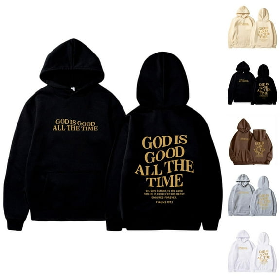 Christian Hoodie for Women 2025 God Is Good All The Time Hoodies with Pockets Hooded Sweatshirt Hoodie Women Pullover