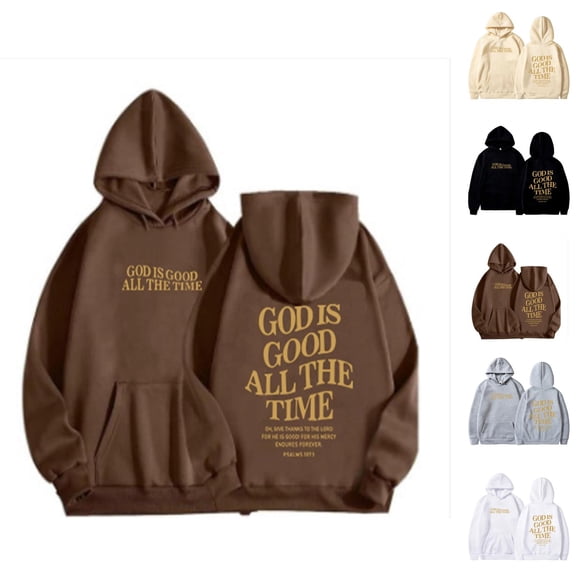 Christian Hoodie for Women 2025 God Is Good All The Time Hoodies with Pockets Hooded Sweatshirt Hoodie Women Pullover