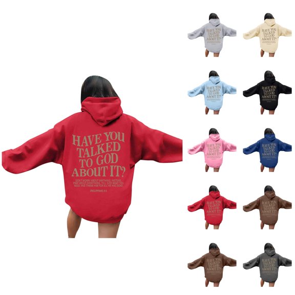 Christian Hoodies for Women 2025 Have You Talked To God About It Hoodie with Pockets Hooded Sweatshirt Pullover Tops