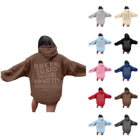 Christian Hoodies for Women 2025 Have You Talked To God About It Hoodie with Pockets Hooded Sweatshirt Pullover Tops