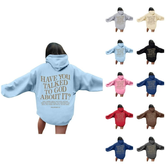 Christian Hoodies for Women 2025 Have You Talked To God About It Hoodie with Pockets Hooded Sweatshirt Pullover Tops