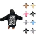 thumbnail image 1 of Christian Hoodies for Women 2025 I Speak The Name Of Jesus Hoodie with Pockets Hooded Sweatshirt Women Pullover, 1 of 6