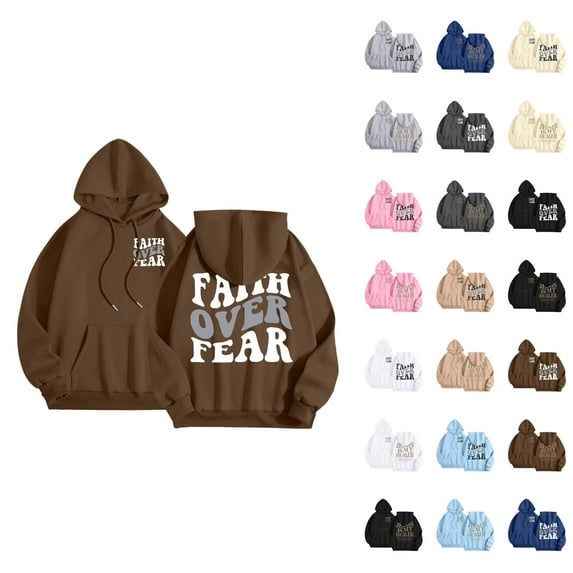 Christian Hoodies for Women 2025 Long Sleeve Graphic Y2K Jesus Hoodie with Pockets Hooded Sweatshirt Pullover Tops