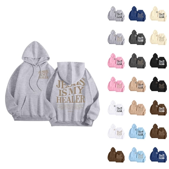 Christian Hoodies for Women 2025 Long Sleeve Graphic Y2K Jesus Hoodie with Pockets Hooded Sweatshirt Pullover Tops