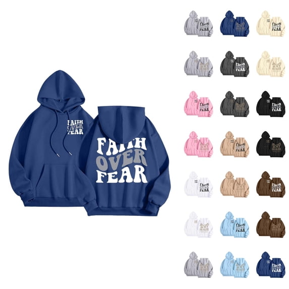 Christian Hoodies for Women 2025 Long Sleeve Graphic Y2K Jesus Hoodie with Pockets Hooded Sweatshirt Pullover Tops