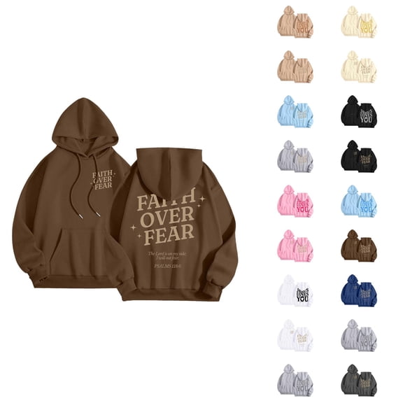 Christian Hoodies for Women 2025 Long Sleeve Y2K Graphic Jesus Hoodie with Pockets Hooded Sweatshirt Pullover Tops