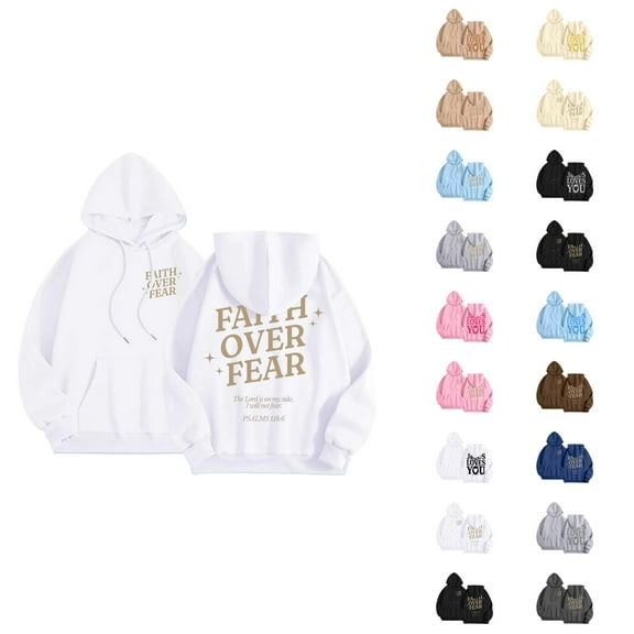 Christian Hoodies for Women 2025 Long Sleeve Y2K Graphic Jesus Hoodie with Pockets Hooded Sweatshirt Pullover Tops