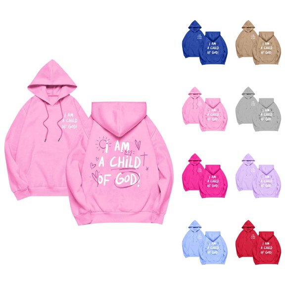 Christian Hoodies for Women 2026 Fall Winter Long Sleeve Casual Cute Bible Verse Hoodie Sweatshirt with Pockets Pullover Tops