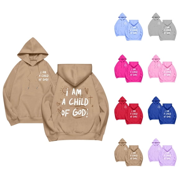 Christian Hoodies for Women 2026 Fall Winter Long Sleeve Cute Bible Verse Casual Hoodie Sweatshirt with Pockets Pullover Tops