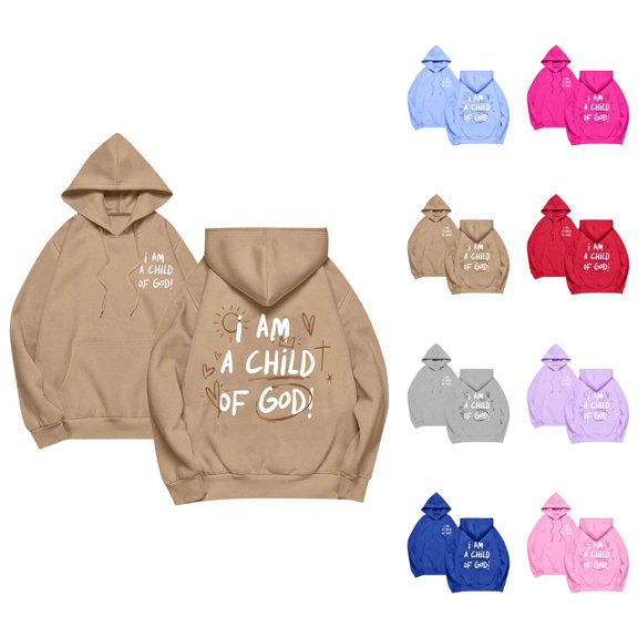 Christian Hoodies for Women 2026 Fall Winter Long Sleeve Cute Bible Verse Casual Hoodie Sweatshirt with Pockets Pullover Tops