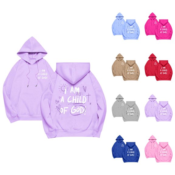 Christian Hoodies for Women 2026 Fall Winter Long Sleeve Cute Bible Verse Casual Hoodie Sweatshirt with Pockets Pullover Tops