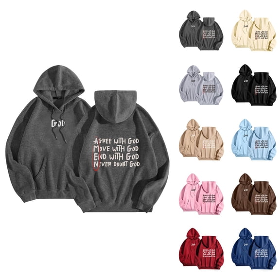 Christian Hoodies for Women Inspirational God Faith Jesus Hooded Sweatshirt with Pockets Pullover Tops