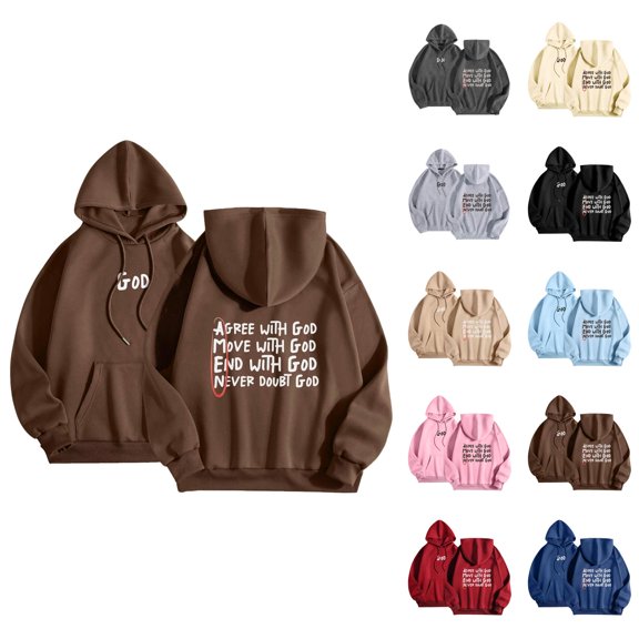 Christian Hoodies for Women Inspirational God Faith Jesus Hooded Sweatshirt with Pockets Pullover Tops