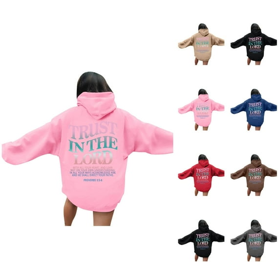 Christian Hoodies for Women Long Sleeve Y2K Graphic Jesus Hoodie with Pockets Hooded Sweatshirt Pullover Tops